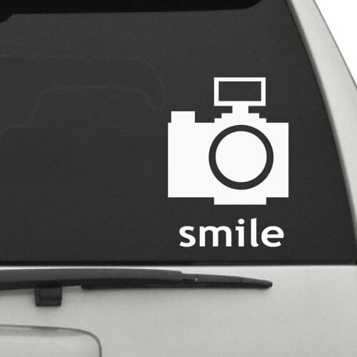 Smile Car Decal Field Tracking Camera Vinyl Car Mural And Graphics For Car Body Rear Windshield Decoration Art Mural FA050