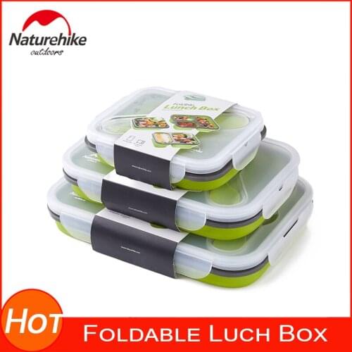 Naturehike Dinnerware Foldable Dinner Box Food Grade Silicone Material Reusable Food Storage Lunch Container Heat Resisting