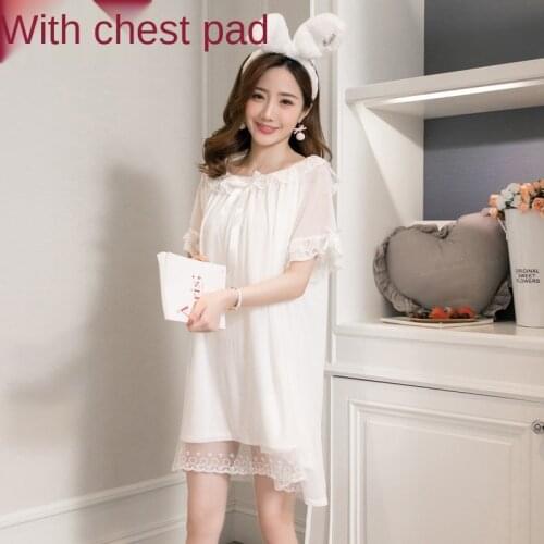 Short Sleeve Retro Court Nightdress Womens Summer Fashion Simple Lace Nightgown Princess Dress Sexy Nightwear Lady Sleepwear