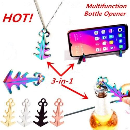 2020 New Magnetic Phone Holder Multifunction Bottle Opener Keychain Wall Hook Hanger Phone Holder Magnetic Hook Hanger For Key