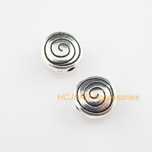 New 25Pcs Tibetan Silver Color Tiny Round Screw Charms Spacer Beads 8mm