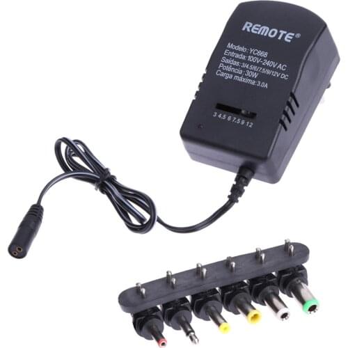 Wholesale Universal AC DC Adapter Converter 6 Plug DC 3, 4.5, 6, 7.5, 9, 12 V 30 Power Charger EU Standard