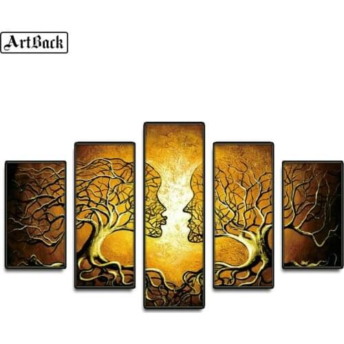 Full Square 5d Diamond Painting Couple Abstract Tree Sticker Diamond Mosaic Love Crafts Diamond Embroidery Home Decor