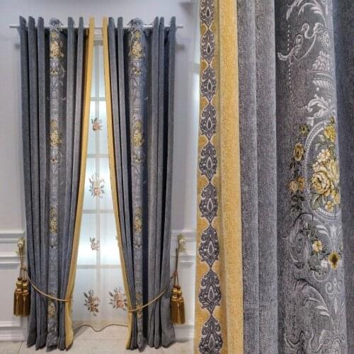 European Style Simple Modern Pastoral Light Luxury Thickening Bedroom Living Room Simple Curtains for Living Dining Room Bedroom