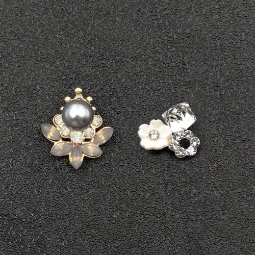 2021New 100pcs Rhinestone Flower Button for DIY Wedding and Children Headband Kids Hair Accessories HZ710-HZ730