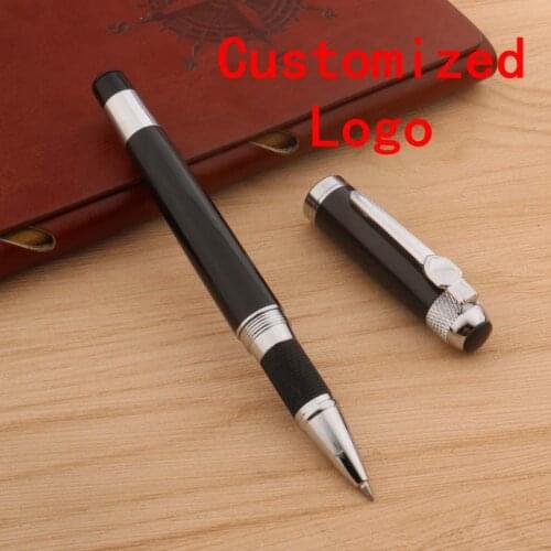 High Quality Metal 189 Ball Point Pen Black Silver Signature Rollerball pen Stationery Office Supplies Ink Pens