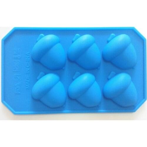 6 Cell Silicone Acorn Pine Nuts Cake Mold For Chocolate Jelly Candy Soap Ice Cube Tray Whisky Bar Party Drink Tools E434
