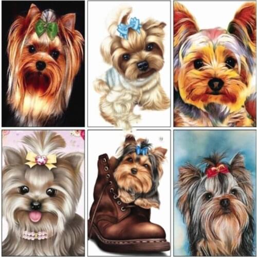 Cute puppy Animal 5D Diy Full Square Round Diamond painting Diamond Embroidery rhinestones home decoration mosaic pictureZP-2979