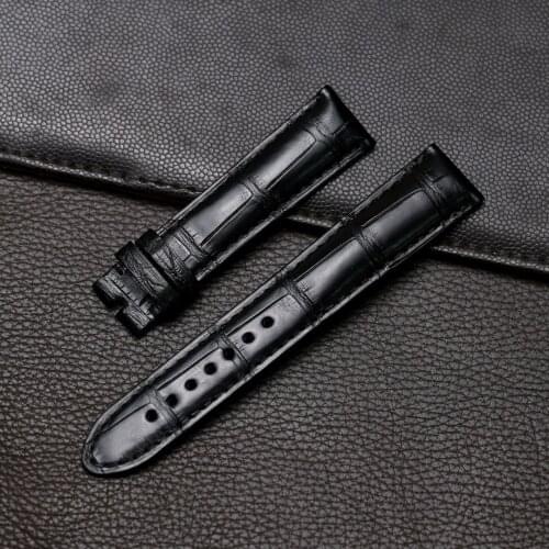 SAUPPO 19mm Replace Watchbands for Montblanc Star Crocodile Leather Men Women Genuine Leather Accessories Black Brown