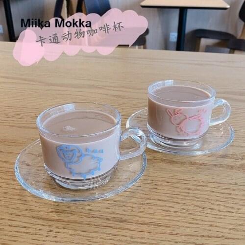 Ins Large-capacity Breakfast Oatmeal Milk Glass Thickened with Handle Large-caliber Small Bowl Cup Student