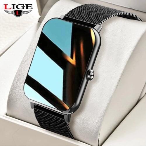 LIGE Smart Watch Men Women Smartwatch Heart Rate Blood Pressure Thermometer Fitness Tracker Watch Smart Bracelet for Android IOS