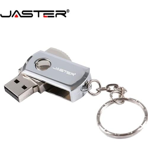 JASTER Stainless Steel USB Flash Drive 128GB Rotation Usb Stick Pen Drive 64GB 32GB 16GB 8GB External Storag Pendrive
