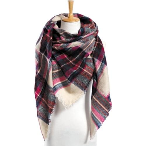 Winter Scarf Plaid Scarf Designer Unisex Acrylic Basic Shawls Womens Scarves
