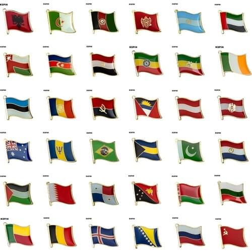 Flag Laple Pin Badge Brooch Albania Algeria Montenegro U.A.E. Oman Azerbaijan Ethiopia Ireland Estonia Andorra Austria Australia