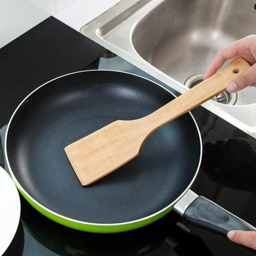 1pcs Natural Wood Turners Bamboo Chopsticks Sushi Food Tableware Health Wood Pan Spatula Slotted Spoon Cook Utensil Dinner Food