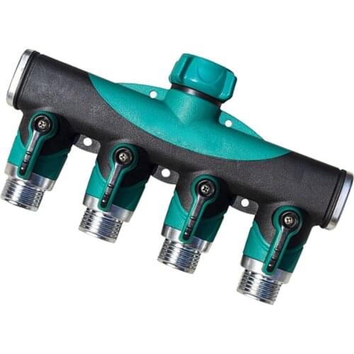 4 Way Tap Adapter Valve Shut Off Manifold Garden Hose Pipe Connector Split