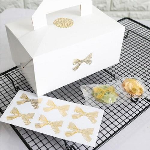 60pcs/lot Stationery gold bow bronzing transparent Adhesive Lovely Adhesive self-Diary sticky Kidss package Stationery Sticker