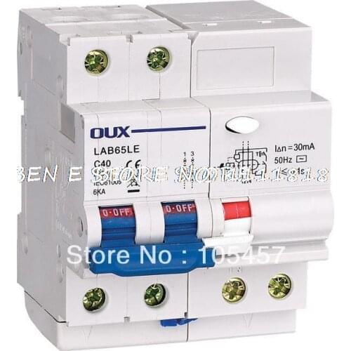 C60 ELCBEarth Leakage Earth Leakage Circuit Breaker 2P+N AC230V 50/60A 30mA 4KA