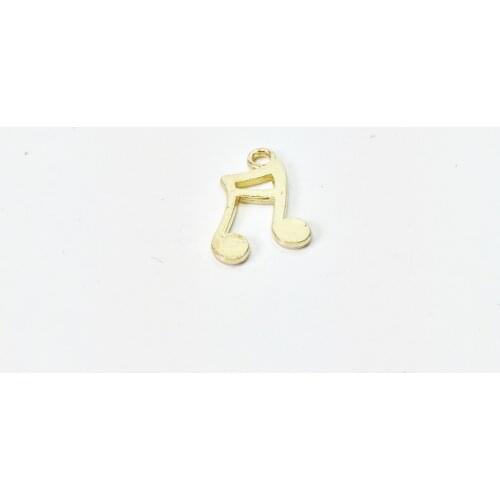 Eruifa 20pcs 12*17mm Shiny Music Note Zinc alloy Charms Finding Pendant Necklace Gold Jewelry handmade DIY 2 colors