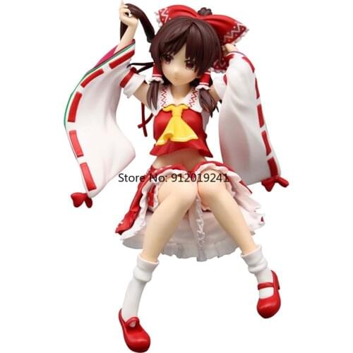 Original Touhou Project Japan Anime Figure 13cm Hakurei Reimu Cute Girl Action Figures Collectible Desktop Doll Noodle Stopper
