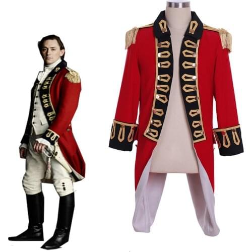 Turn The Culper Ring John Andre Cosplay Costume Top Jacket American Revolutionary War Military Officer Jacket Coat L321
