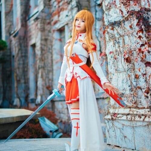 Anime Sword Art Online Asuna Yuuki Cosplay Costume SAO Asuna Battle Suit Outfits Full Set Halloween Party Gift Dress Uniform