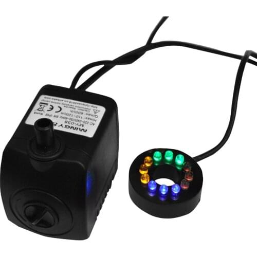 220V Mini Pump Illumination Lamp Water Fountain Accessoaries Fish Tank Artificial Aromatherapy Feng Shui Craft Home Decoration