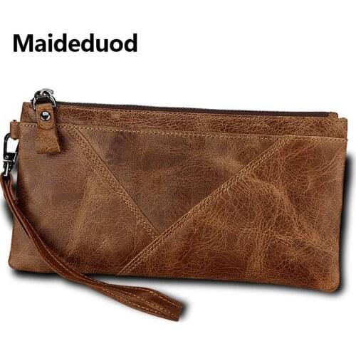 Maideduod2018 fashion retro man Crazy Horse Leather Wallet Purse Wallet Clutch Purse Clip length
