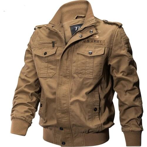Military Jacket Men Plus Size M-6XL Autumn Winter Cotton Pilot Jacket Coat Jaqueta masculina Mens Cargo Flight Bomber Jackets