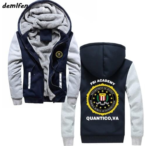 FBI Academy Quantico VA Police United States Department Of Justice Hoodie Mens Printed Army Sweatshirt Jacket Cool Tops