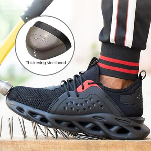 Mens Work Safety Shoes Indestructible Work Sneakers Steel Toe Cap Boots Protective Construction Anti-smashing Puncture Proof