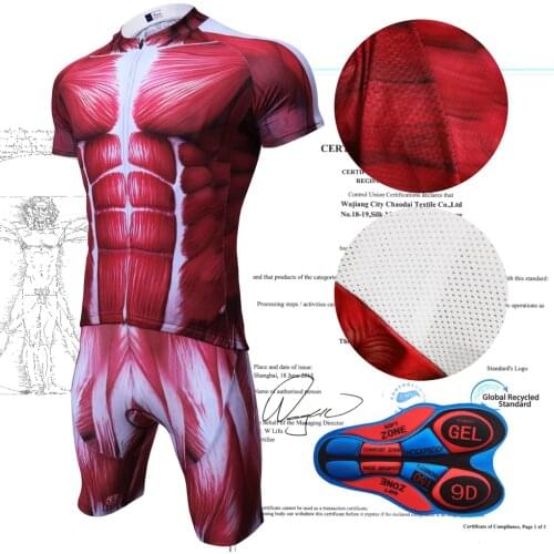 Cycling set Men One Piece Compressed Ciclismo Cycling Jersey Maillot Breathable Triathlon Short Sleeves Muscle Cycling Jersey