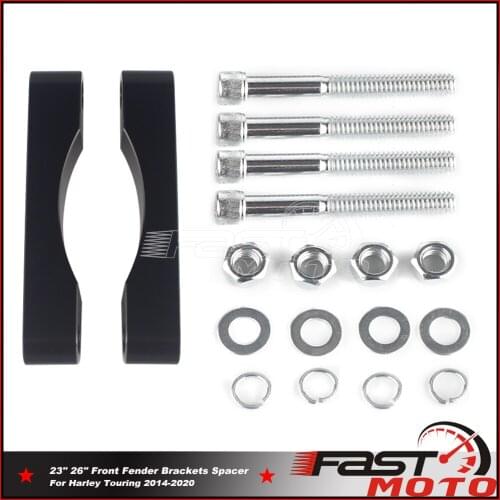 Motor Front Fender Spacers Brackets Kit 23" 26" For Harley Road King Electra Glide FL Trike Street Glide CVO FLHXSE 2014-2020