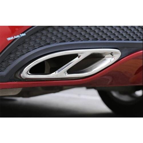 Lapetus Car Styling Rear Tail Cylinder Exhaust Pipe Cover Trim 2 Pcs For Mercedes Benz GLE Class W166 & Coupe C292 2015 - 2017