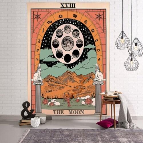 Tarot Tapestry Wall Hanging Living Room Vintage Background Fabric Carpet Art Home Bedroom Decoration Blanket