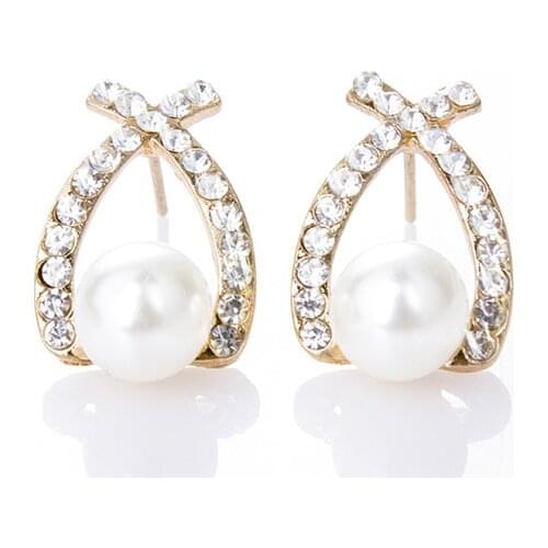 SUMENG New Fashion Elegant Simulated Pearl Drop Earrings Cute Bowknot Dangle Earrings 2021 Jewelry For Women Wholesale