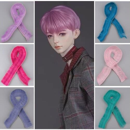 Wigs BJD SD Lolli leaf hair row 5cm curly bangs DIY modified with super lovely color short hair diy