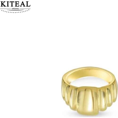 KITEAL gifts Gold Vermeil size 6 7 8 Perfume women Joint Knuckle Rings Abstract line prices in euros jewelry 2020