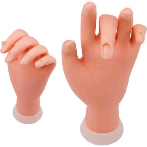 1Pcs Nail Art Practice Model Hand Soft Plastic Flexible Flectional Mannequin Model Fake Hands Movable Training Manicure Tools