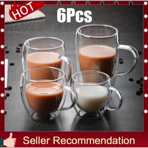 Handmade double glass transparent heat-insulating cup tea beverage coffee cup high temperature resistance health and safety hot