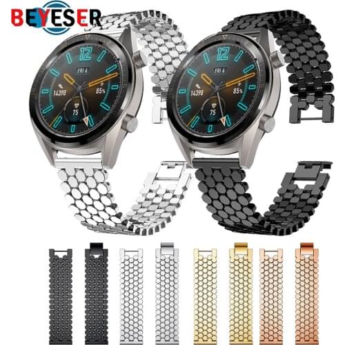 For HUAWEI WATCH GT GT2 Stainless Steel Band Strap Alloy Metal Replacement Watch Band Fish Scale Bracelet Wristband 22mm Correa