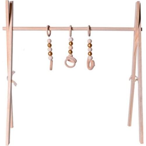 Nordic Simple Wooden Fitness Rack Children Room Decorations Baby Play Gym Activity Pendants Hanging Bar Newborn Gifts
