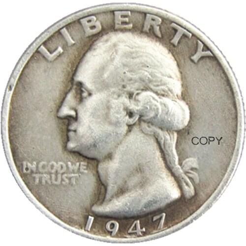 US 1947 P/D/S Washington Quarter Silver Plated Copy Coin
