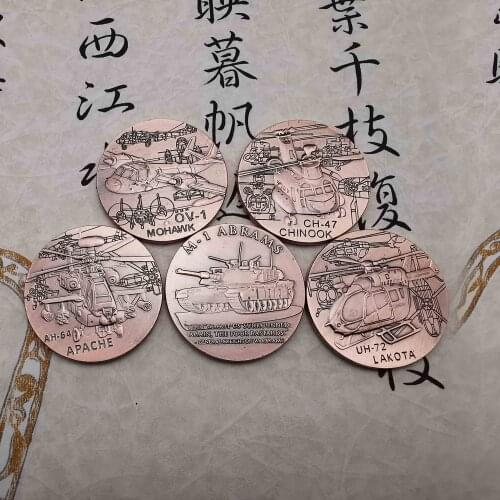 US Army Helicopter Gunships Commemorative Coin Boeing AH - 64 "Apache" Helicopter Coin Collectibles AAH Challenge Coins