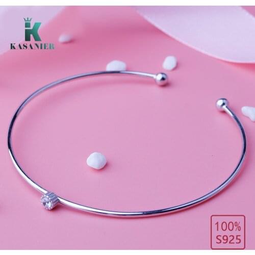High quality 925 sterling silver zirconia Bangles for women Fashion From Summer Charm jewelry sterling silver Gifts KASANIER