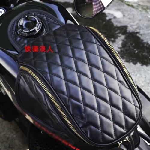 High Quality Motorcycle Tank Bag Oil Fuel Bag Unicersal Motorbike Saddle Luggage Retro Moto Saddlebag PU Leather Wear-resisting