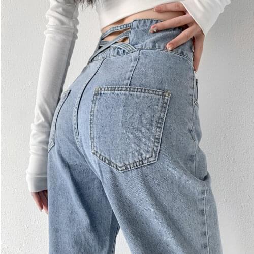 ZOENOVA Casual Fashion Straight Leg Womens Jeans Denim Bottom Y2K Harajuku Boyfriend Long High Waist Baggy Jean Fall Pants Blue