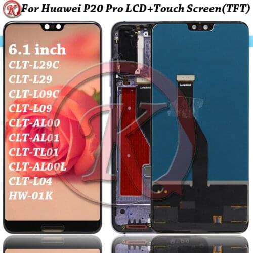 TFT Display For Huawei P20 Pro LCD Touch Panel Screen With frame pantalla Digitizer CLT-L29C L09C AL00 TL01 HW-01K lcd display