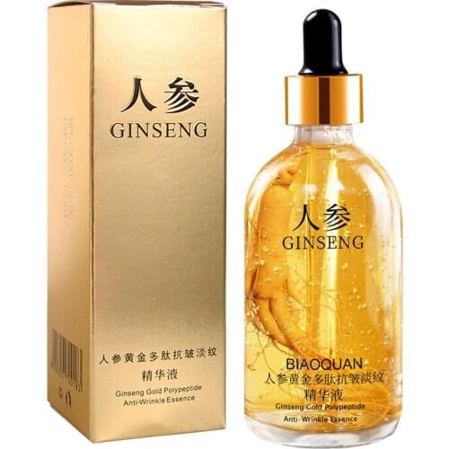 100ml Gold Ginseng Face Essence Polypeptide Anti-wrinkle Lightning Moisturizing Niacinamide Facial Serum for Skin Care Products