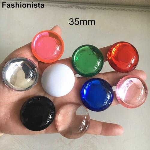 15 pcs/2 pcs Big Half Round Smooth Cabochons,Flat Back Large Acrylic Cabochon Beads,DIY Findings,Assorted Colors 35mm -H